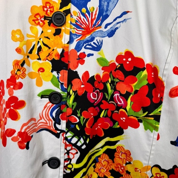 Chico's White Floral Colourful Jacket Size XL Feminine - Picture 6 of 10